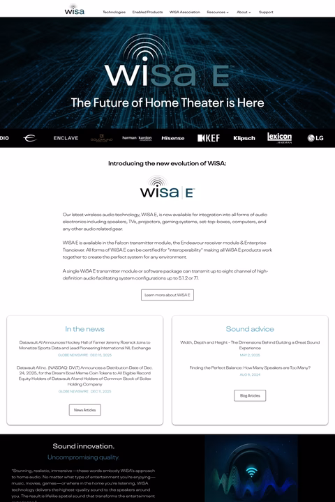 Wisa-Technologies Homepage 1440px