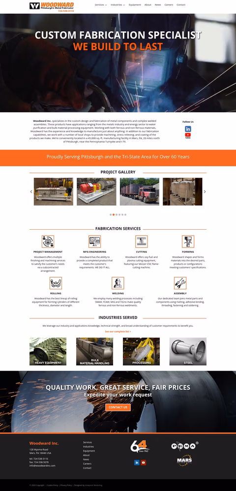 Woodward-Metal-Fabricators Homepage 1440px