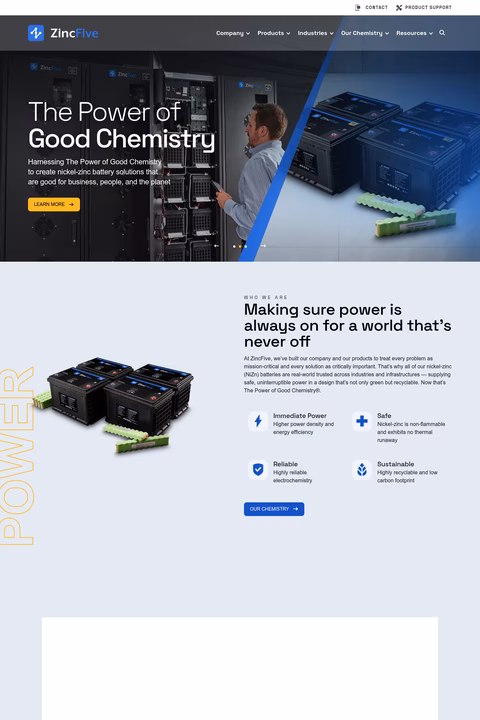 Zincfive Homepage 1440px
