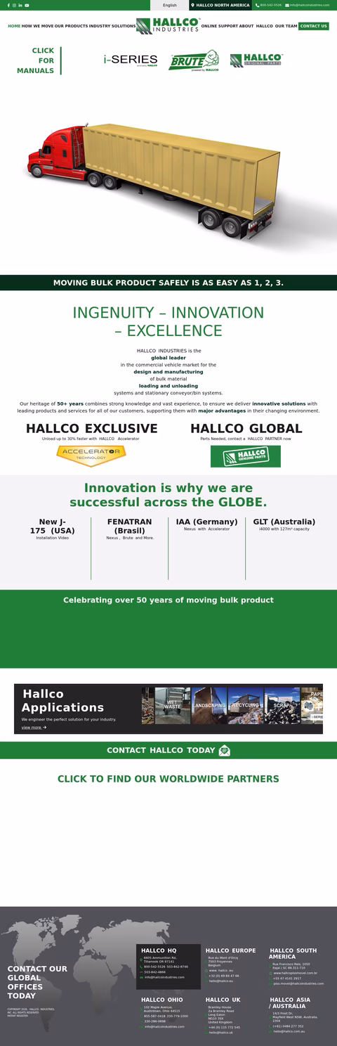 Hallco-Industries Homepage 1440px