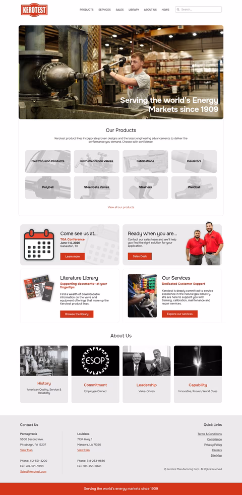 Kerotest-Manufacturing Homepage 1440px