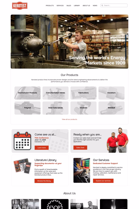 Kerotest-Manufacturing Homepage 1440px