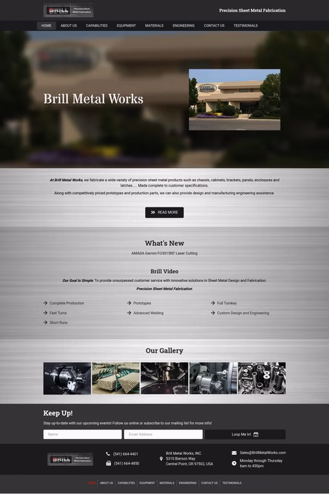 Brill-Metal-Works Homepage 1440px