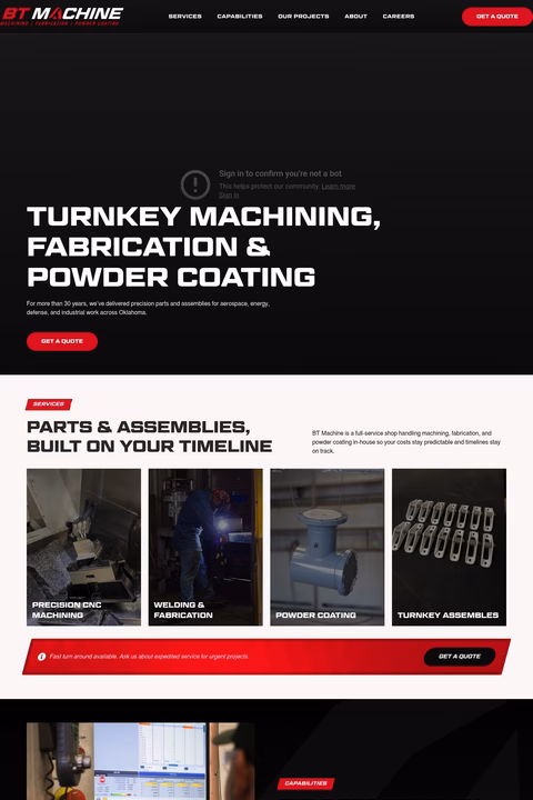 Bt-Machine Homepage 1440px