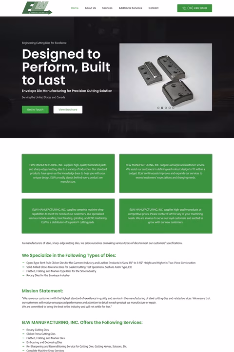 Elw-Manufacturing Homepage 1440px