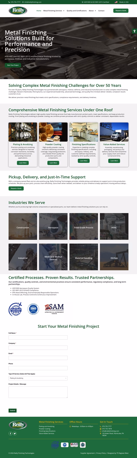 Reilly-Finishing-Technologies Homepage 1440px