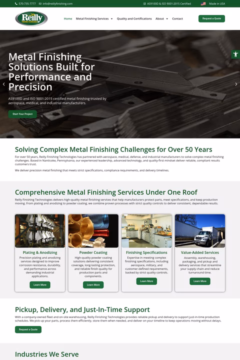 Reilly-Finishing-Technologies Homepage 1440px
