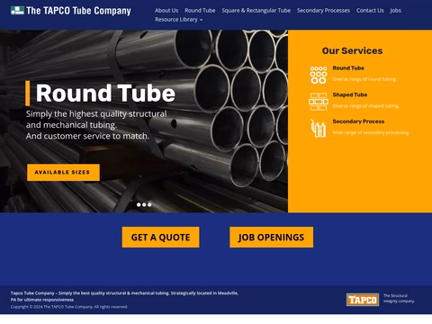 Tapco-Tube-Company Homepage 1440px