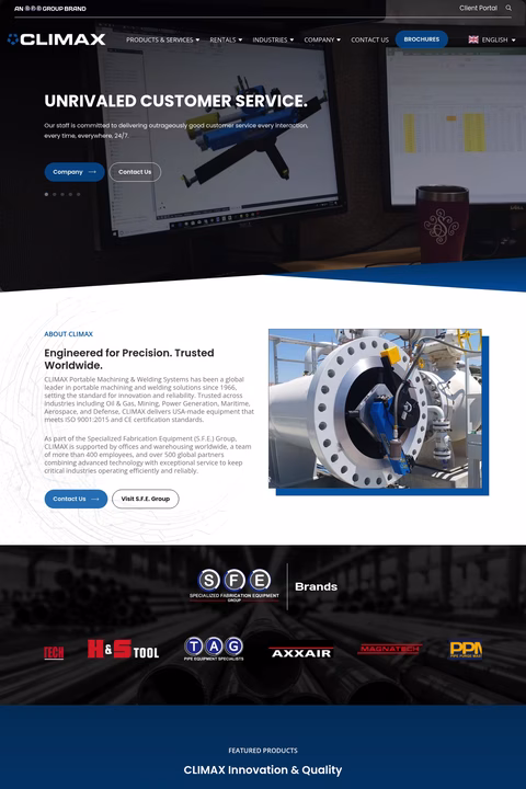 Climax-Portable-Machining-Welding-Systems Homepage 1440px
