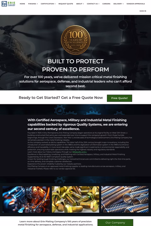 Erie-Plating-Company Homepage 1440px