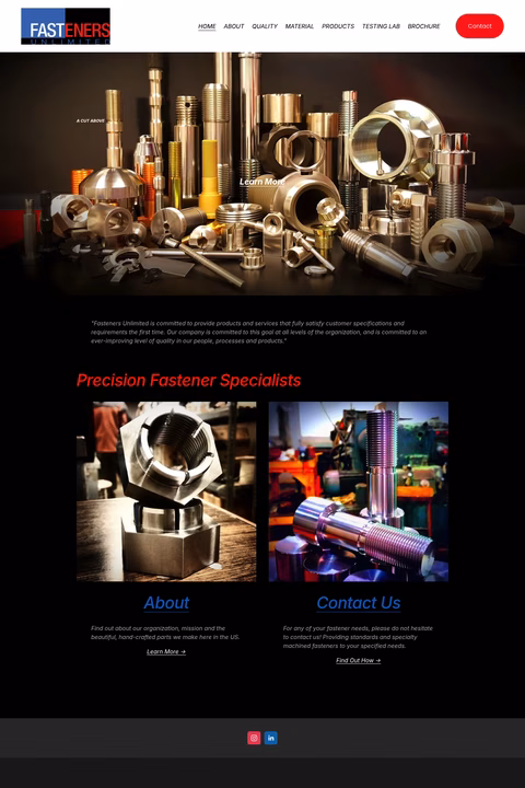 Fasteners-Unlimited Homepage 1440px