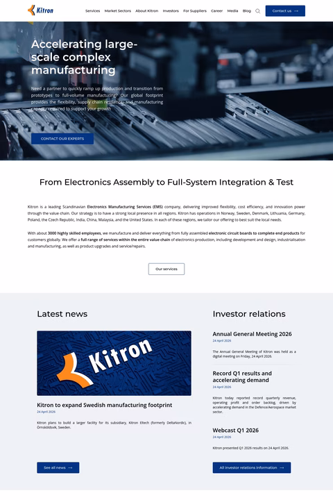 Kitron-Electronics-Manufacturing Homepage 1440px