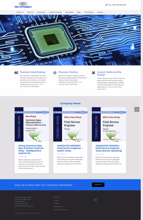 Neu-Dynamics-Corporation Homepage 1440px