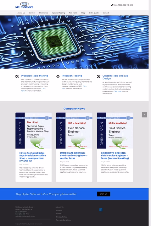 Neu-Dynamics-Corporation Homepage 1440px