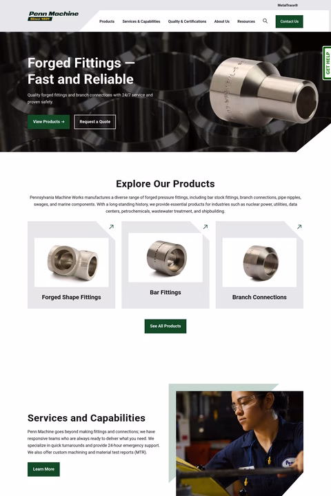 Pennsylvania-Machine-Works Homepage 1440px