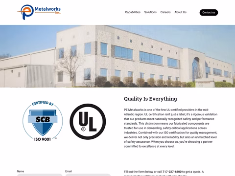 Pe-Metalworks Homepage 1440px