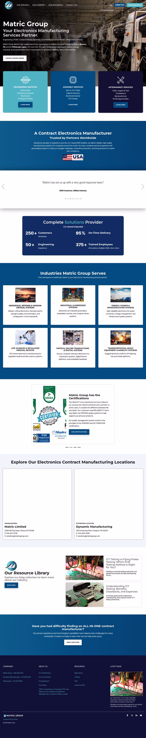 Matric-Group Homepage 1440px
