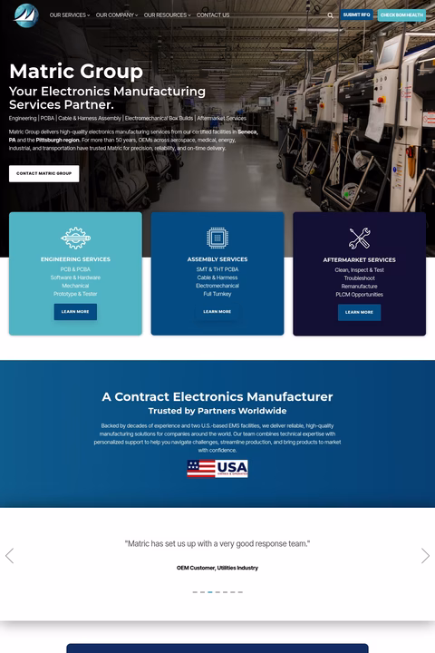 Matric-Group Homepage 1440px