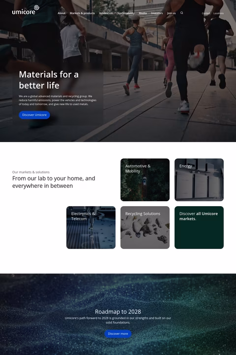 Umicore Homepage 1440px