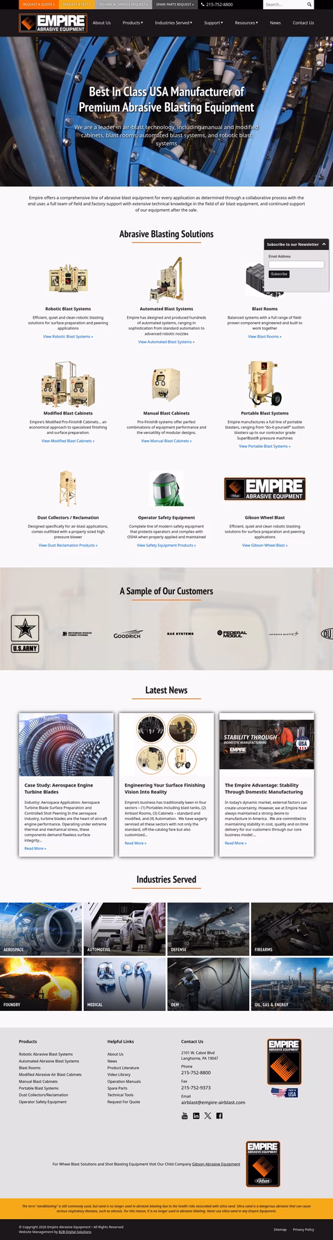 Empire-Abrasive-Equipment Homepage 1440px