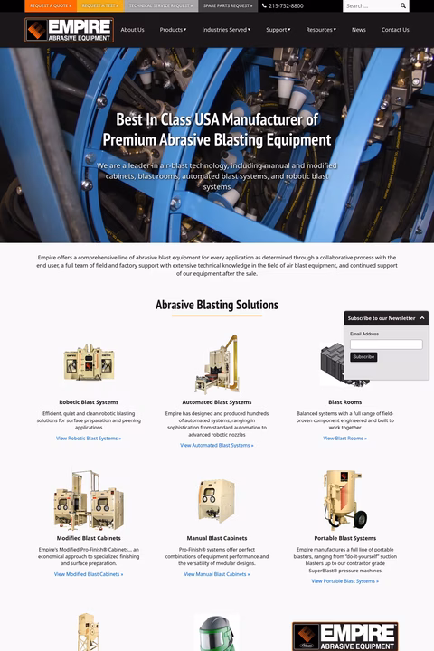 Empire-Abrasive-Equipment Homepage 1440px