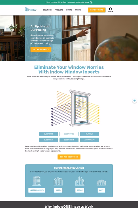 Indow-Windows Homepage 1440px