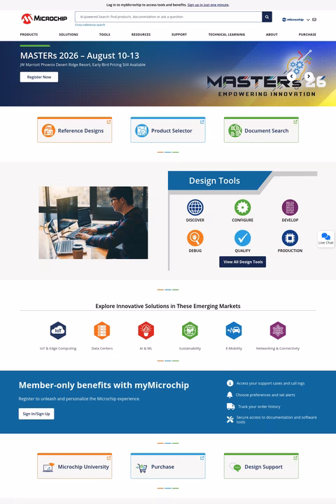 Microchip-Technology Homepage 1440px