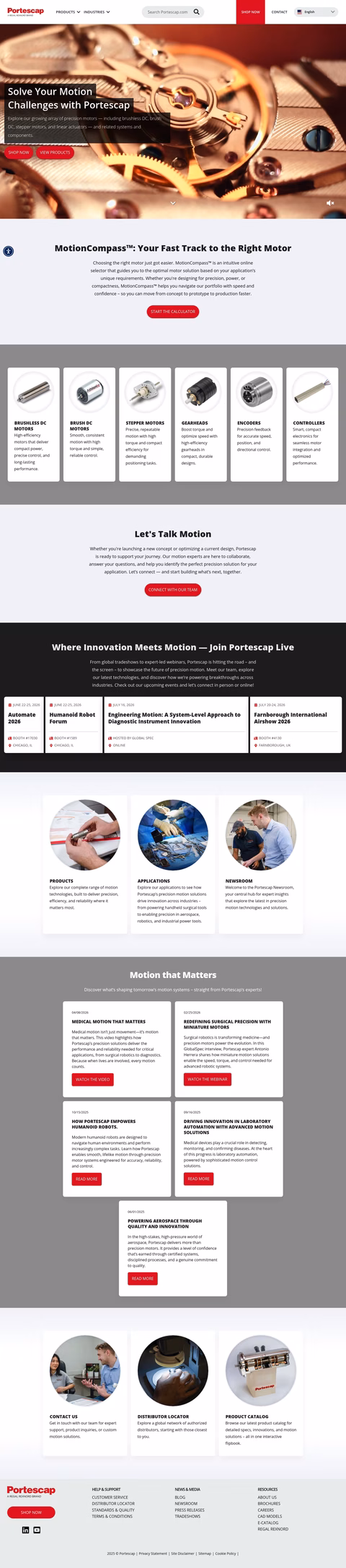 Portescap Homepage 1440px