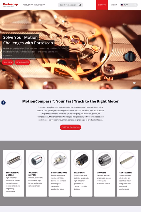 Portescap Homepage 1440px