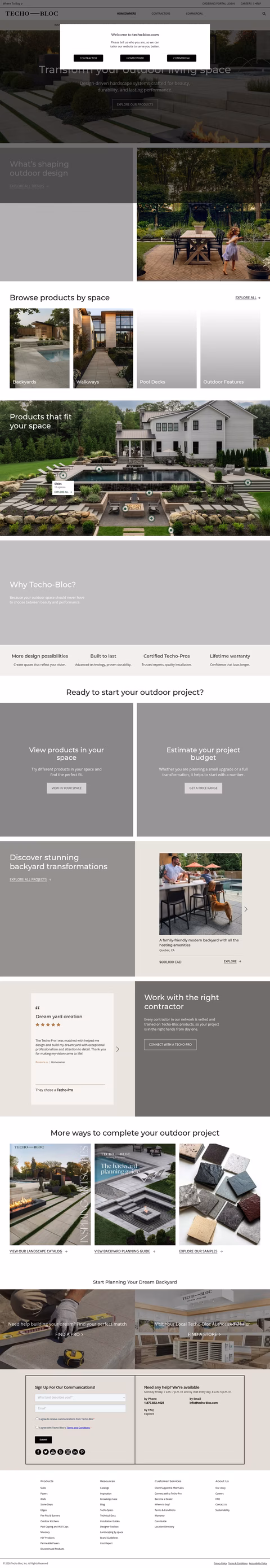 Techo-Bloc Homepage 1440px