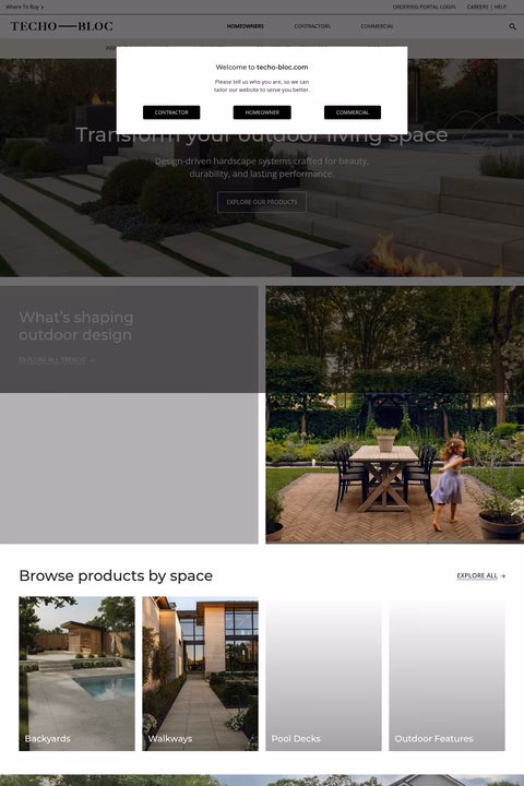 Techo-Bloc Homepage 1440px