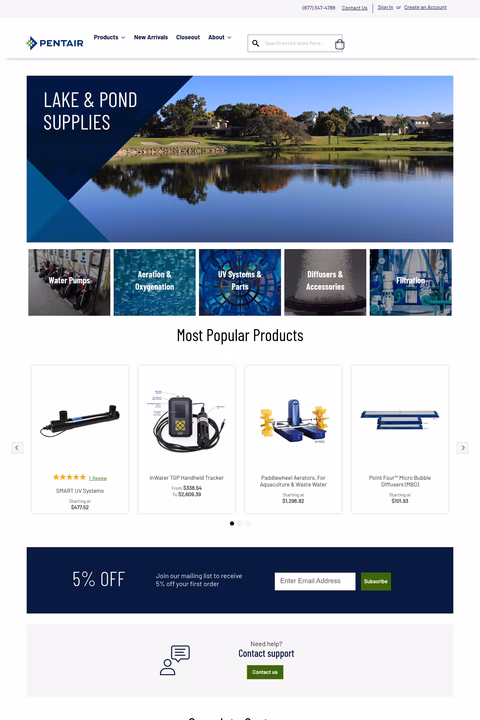 Pentair-Aquatic-Eco-Systems Homepage 1440px