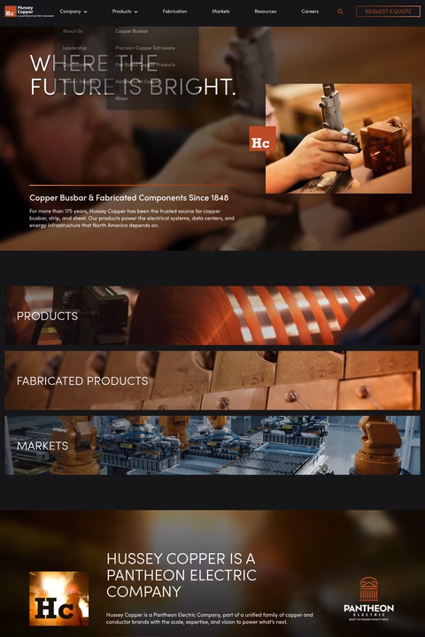 Hussey-Copper Homepage 1440px