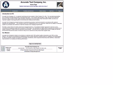 Accurate-Tool-Company Homepage 1440px