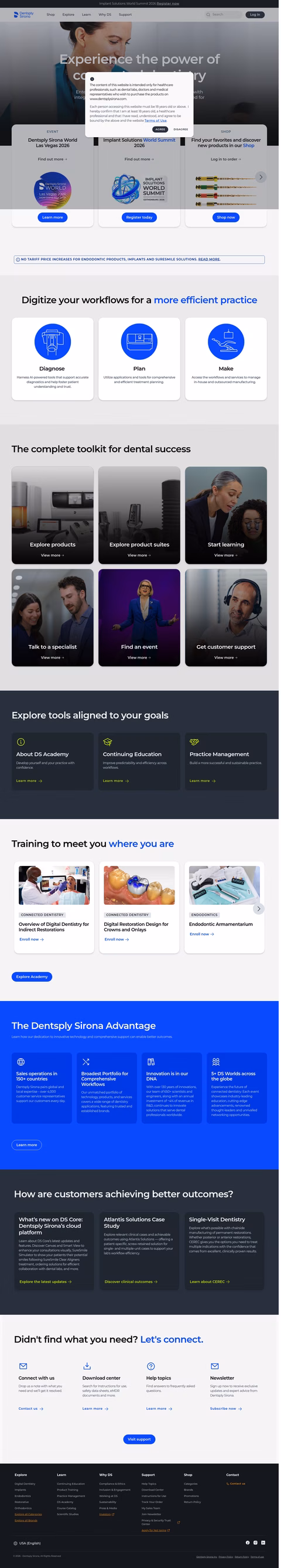 Dentsply-Sirona Homepage 1440px