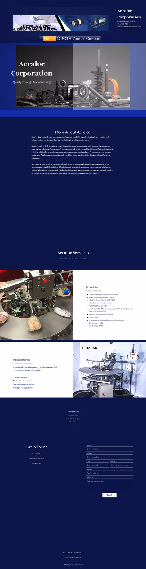 Acraloc-Corporation Homepage 1440px