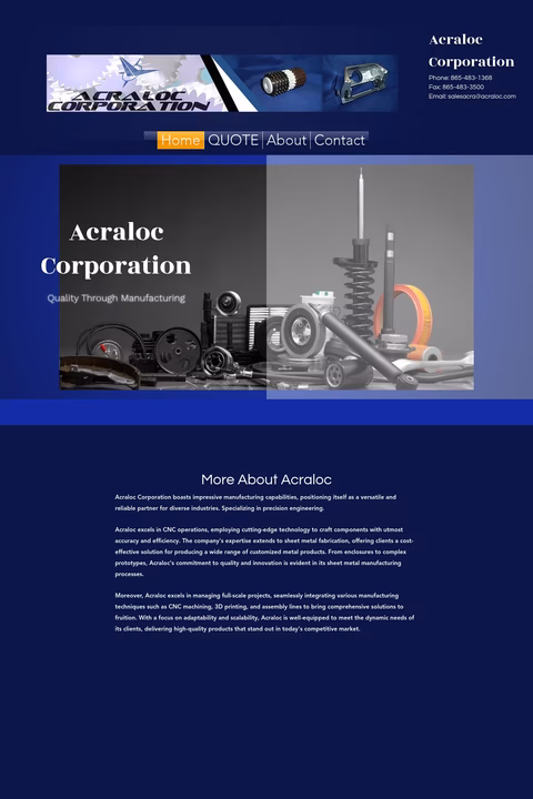 Acraloc-Corporation Homepage 1440px