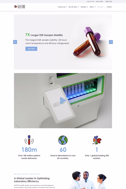 Alcor-Scientific Homepage 1440px