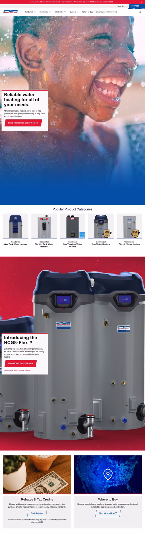 American-Water-Heaters Homepage 1440px