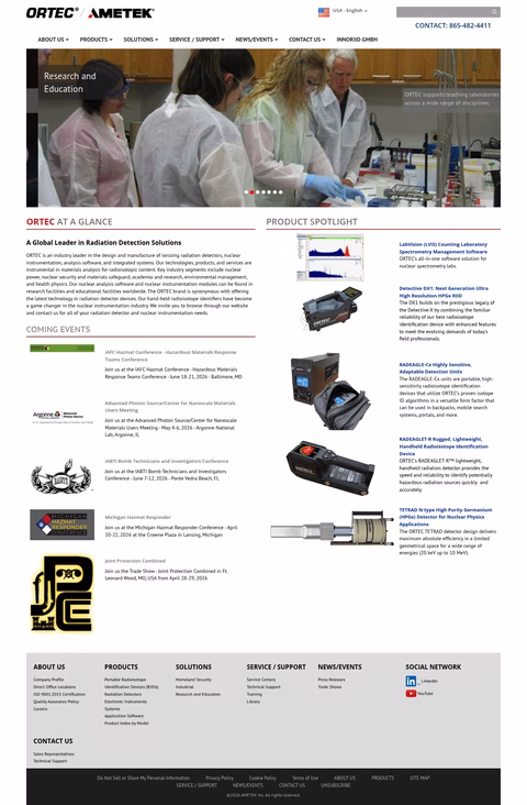 Amtek-Ortec Homepage 1440px
