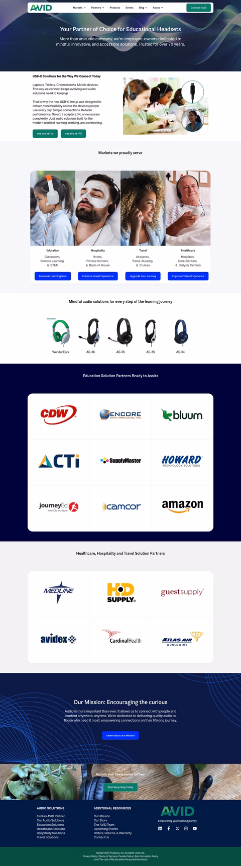Avid-Products Homepage 1440px