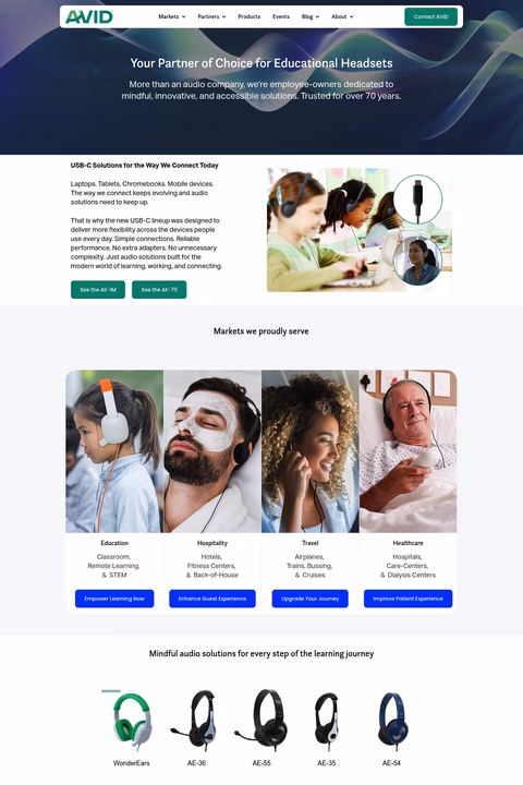 Avid-Products Homepage 1440px