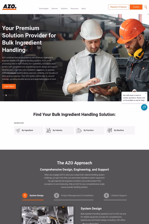 Azo-Bulk-Ingredient-Handling-Systems Homepage 1440px