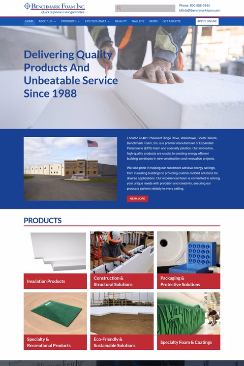 Benchmark-Foam Homepage 1440px