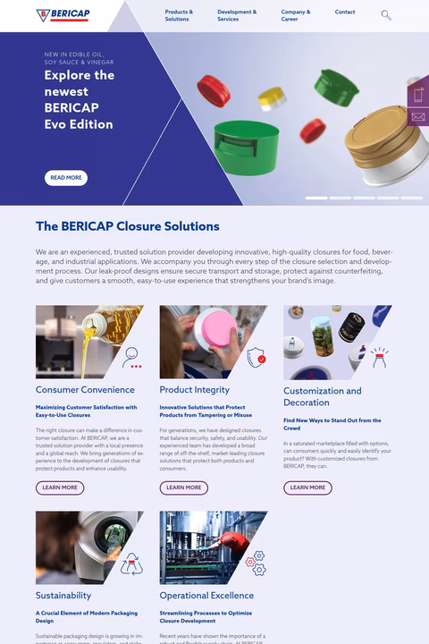 Bericap-Closures Homepage 1440px