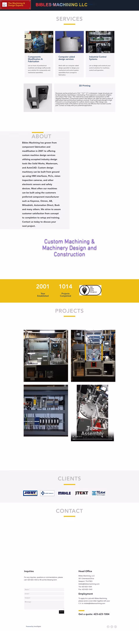Bibles-Machining Homepage 1440px