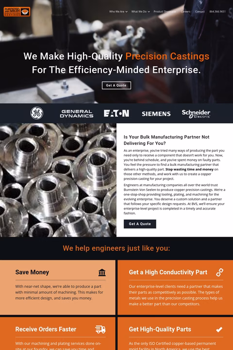 Burnstein-Von-Seelen-Precision-Castings Homepage 1440px