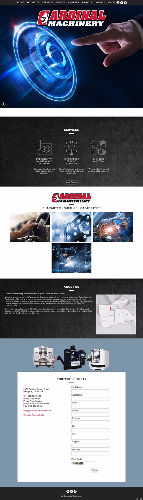 Cardinal-Machinery Homepage 1440px