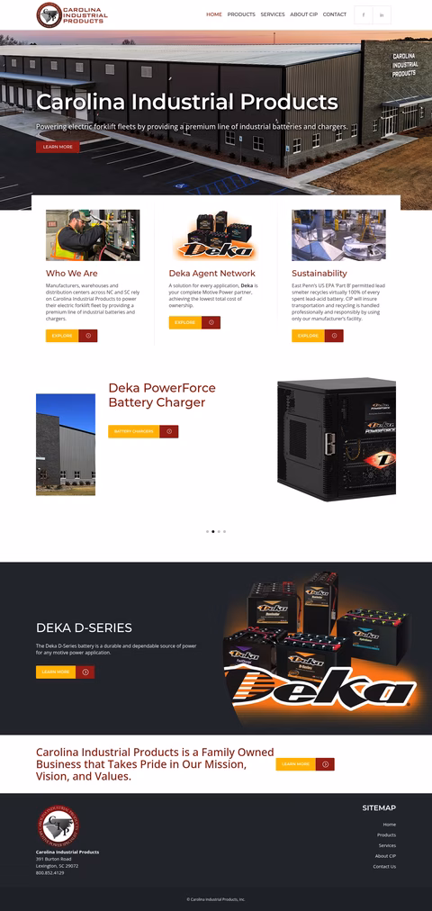 Carolina-Industrial-Products Homepage 1440px
