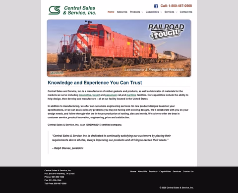 Central-Sales-Service Homepage 1440px